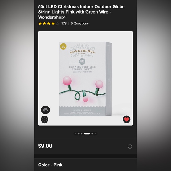 ISO ONLY!!! Target WonderedShop Pink Christmas Lights - Picture 2 of 2